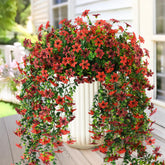 INQCMY artificial daisy with eucalyptus for outdoor planters and porch decor.