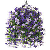 INQCMY artificial hanging daisies basket with realistic faux flowers for outdoor decor