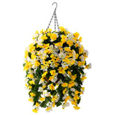 INQCMY artificial hanging flowers begonia basket for outdoor decor with year-round color