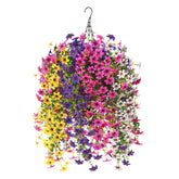 INQCMY artificial hanging flowers in orchid basket for outdoor decor