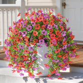 INQCMY artificial hanging flowers with soft petals for realistic outdoor decor.