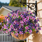 INQCMY artificial hanging flowers outdoors five bundles displayed in a basket for year-round color