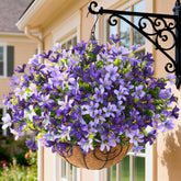 INQCMY artificial hanging flowers outdoors in 5 bundles offer year-round color.