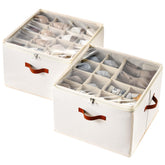INSTY shoe organizer beige closet two-pack maximizes storage.