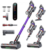 INTETURE cordless vacuum main unit angled view highlights powerful 650W suction for deep cleaning.