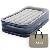 Intex Dura-Beam Plus Deluxe Pillow twin air mattress with built-in pump for quick setup