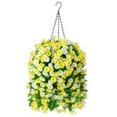 INXUGAO artificial morning glory vines in a hanging basket brighten outdoor spaces year-round
