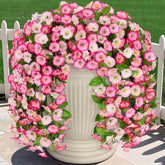 INXUGAO artificial hanging flowers morning glory duo for outdoor decor year-round color