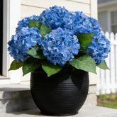 INXUGAO artificial hydrangea bouquet with blue blooms and 18-inch stems for outdoor decor
