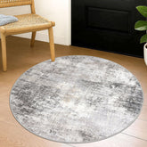 IOHOUZE round rug with abstract pattern in grey beige for entryways