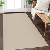 IOHOUZE washable area rug 3x5 edge detail highlights reinforced durability.