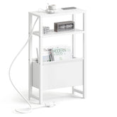 IRCPEN narrow side table with charging station beside a sofa showing convenient device charging