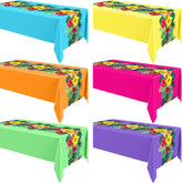 Irenare Hawaiian luau tablecloths, 54x108 inches, six-pack for festive tables