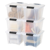 IRIS USA 19 Qt storage bin with lid shows clear view for quick content checks.