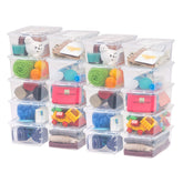 IRIS USA 20-pack storage bins with lids offer a clear view for quick access.