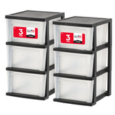 IRIS USA 3-drawer storage front view showing organized space with easy access.