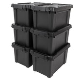 IRIS USA 5-gallon lockable storage bin with lid and secure latch for safe storage.
