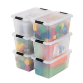 IRIS USA 6-pack clip box with latching lids for secure storage.