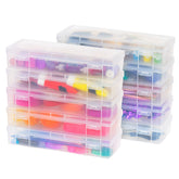 IRIS USA pencil-case box with snap latch keeps pencils organized and dust-free.