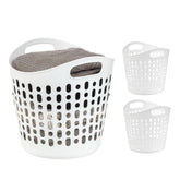 IRIS USA 27L plastic laundry basket, front view, ideal for organizing clothes
