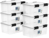IRIS USA WeatherPro 19 Qt bin with lid seal protects contents from moisture and dust.