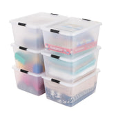IRIS USA high-capacity clip box with latching lids for secure classroom storage.
