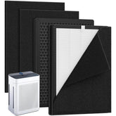 iSingo K2 replacement filter packaging shows quick setup for LUNINO purifiers.