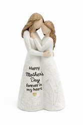 iStatue mother-daughter embrace figurine with hand-painted details, ideal as a lasting keepsake.