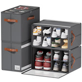 ISusaid 4-pack shoe organizer with foldable design for compact closet storage