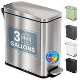 iTouchless small wastebasket with AbsorbX filter enhances freshness in a compact bathroom.