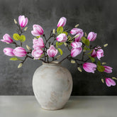 Ivydale artificial magnolia stems with hotpink flowers for tall vase displays.