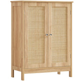 Iwell Storage Cabinet with rattan 3-tier shelves for organized living spaces.