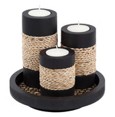 IYARA CRAFT tealight candle holders with tray create a warm dining centerpiece.