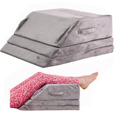 Jakoola wedge pillow with memory foam top layer for comfortable leg elevation and swelling relief.