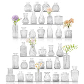 JALANCY 36Pcs bud vase set with relief glass texture, ideal for elegant centerpieces.
