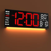 JALL 16-inch digital wall clock with vivid LED display for easy viewing from across the room.