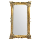 JANDERART Gold Vintage Mirror 8x14 with ornate floral carvings for desk or wall display.