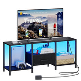 JARHETUN TV Stand with LED lights for vibrant ambience and color modes.