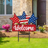 JarThenaAMCS patriotic star garden stake, durable metal for long-lasting outdoor decor