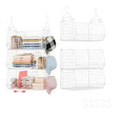 Jautokerdar 3-tier hanging shelves with divider on a closet rod for organized storage