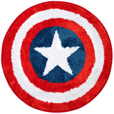 Jay Franco Avengers Shields tufted rug with Captain America shield design for soft, safe floors
