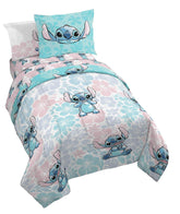 Jay Franco Disney Lilo & Stitch twin comforter with floral print for cozy nights