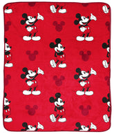 Jay Franco Mickey Mouse plush throw front view, cozy 50x60 inches for kids' room.
