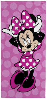 Jay Franco Minnie Mouse towel, 28x58, soft and absorbent for bath time.