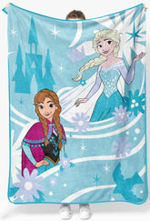Jay Franco Frozen blanket hero scene adds vibrant color and cozy warmth to a bedroom.