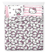 Jay Franco Hello Kitty fitted sheet shows vibrant print and secure mattress fit.
