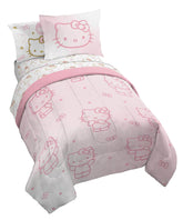 Jay Franco Hello Kitty twin comforter in pink for kids' rooms.