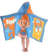 Jay Franco hooded towel with blue 3D hood for playful bath time.
