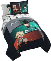 Jay Franco My Hero Academia comforter on twin bed with soft, breathable microfiber