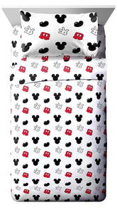 Jay Franco Mickey Mouse twin sheet set front view with vibrant bedtime charm.